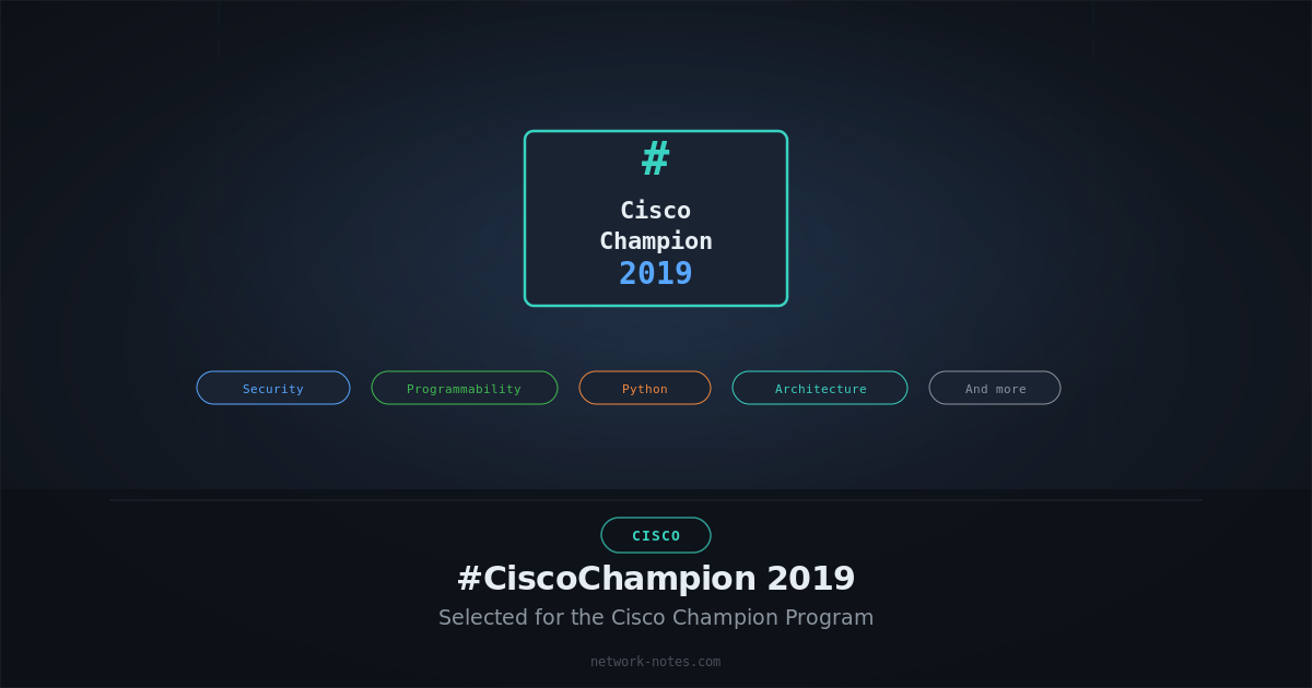 #CiscoChampion 2019